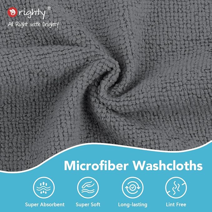 Orighty Washcloths, 5 Pack Microfiber Face Towels, Highly Absorbent and Soft - Image 4