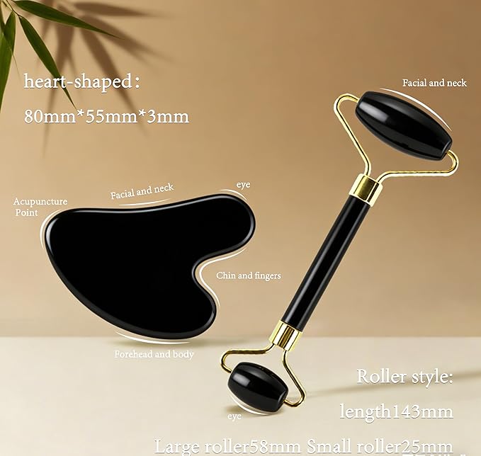 Jade Roller Gua Sha Tools – Nature Gua Sha Facial Tool Skin Tightening Face - Image 5