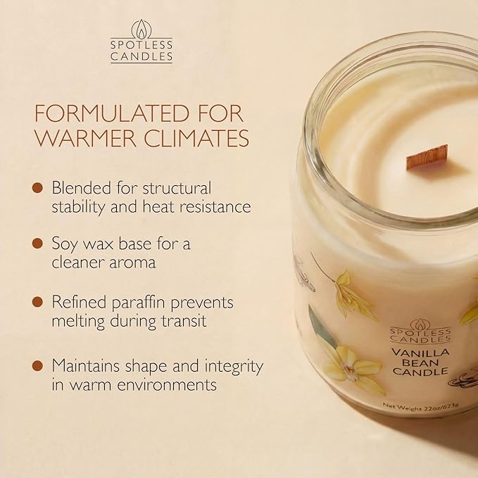 Candle Vanilla Bean 22oz with Wooden Wick in a Presentation Gift Box & - Image 5