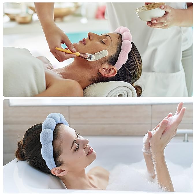 Ztomine Spa Headbands for Face Washing, Masks & Skin Treatments, 100% Cotton - Image 2