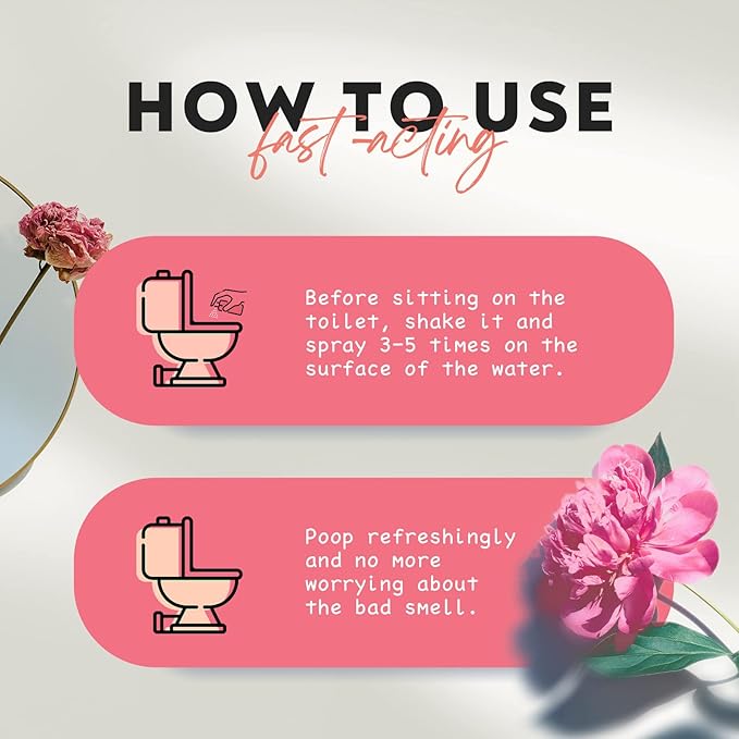 Clean-n-Fresh Toilet Spray, Wild Peony Scent, Bathroom Odor Eliminator & Air - Image 4