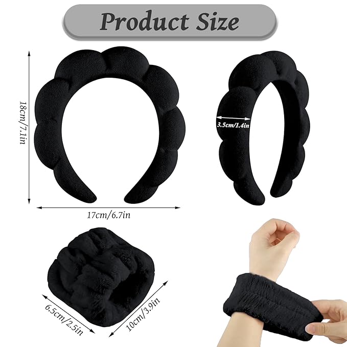 WSICSE Spa Headband for Washing Face, Skincare Headbands Puffy Padded Keep Hair - Image 2