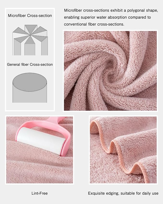 sakano Microfiber Bath Towel Set Ultra Soft Absorbent Speedy Drying Fade - Image 3