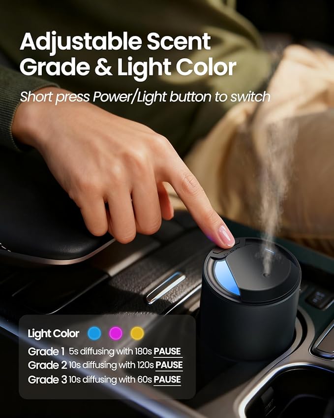 Waterless Diffuser for Essential Oil, Smart Car Air Freshener Diffuser - Image 4