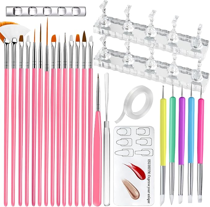 Nail Stand For Press On With Nail Art Brushes Nail Holder For Painting Practice by Unknown