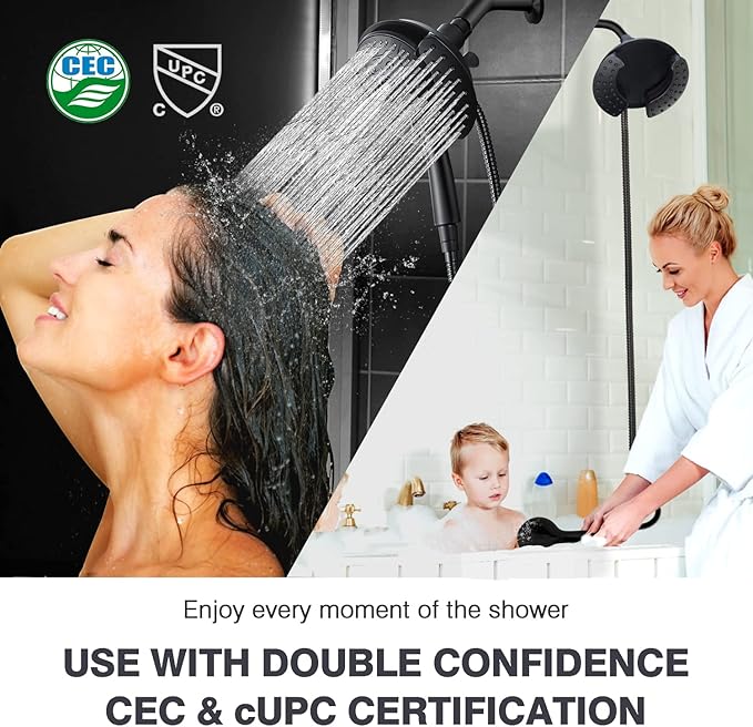 INAVAMZ Shower Heads with Handheld Spray Combo: 7.2" Rain Shower Head & - Image 6