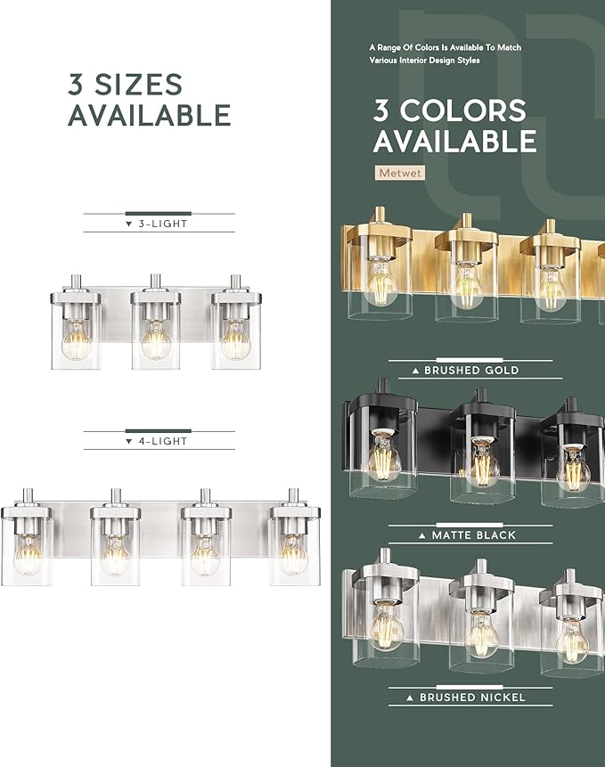 Bathroom Light Fixtures, 4-Light Vanity Light - Image 7