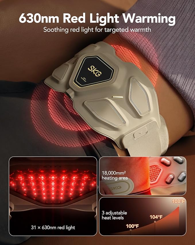 SKG Lower Back Massager for Pain Relief Deep Tissue Gifts for Men Women Mothers - Image 7