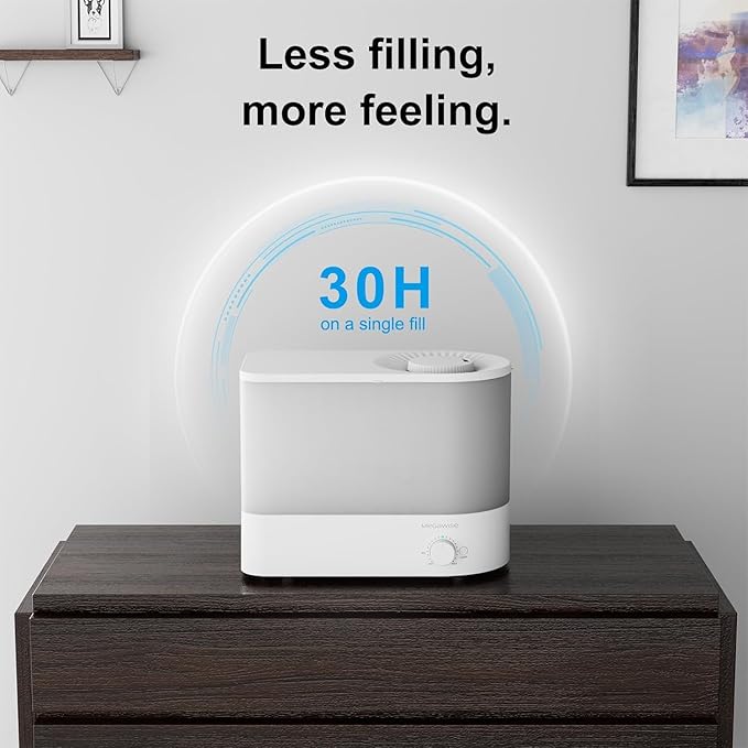 Megawise Cool Mist Ultrasonic Humidifier, Adjustable Mist Control, Quiet - Image 2