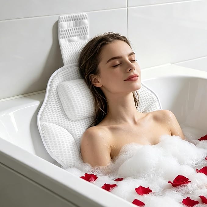 Extra Thick Petal-Shaped Bath Pillow by outtip