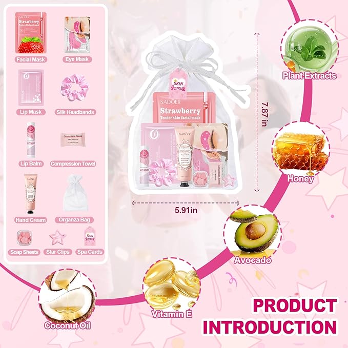 110 PCS Spa Party Supplies for Girls, Includes Face Masks, Hand Cream, Lip Balm - Image 3