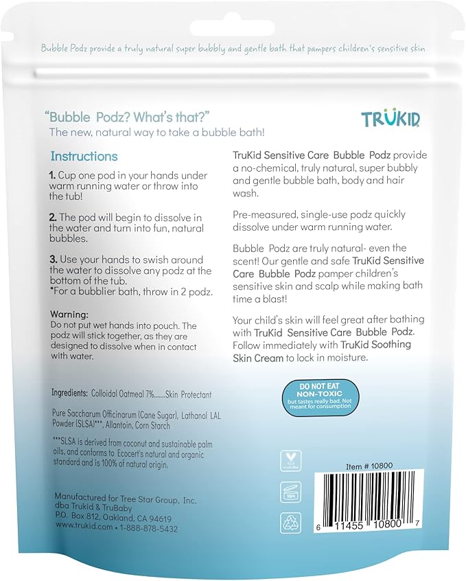 TruKid Bubble Podz Bubble Bath for Kids, & Babies, NEA-Accepted for Eczema - Image 9