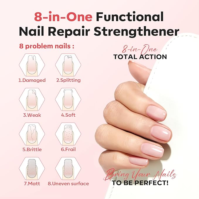 modelones Nail Strengthener Peachy Pink Nail Repair - Image 3