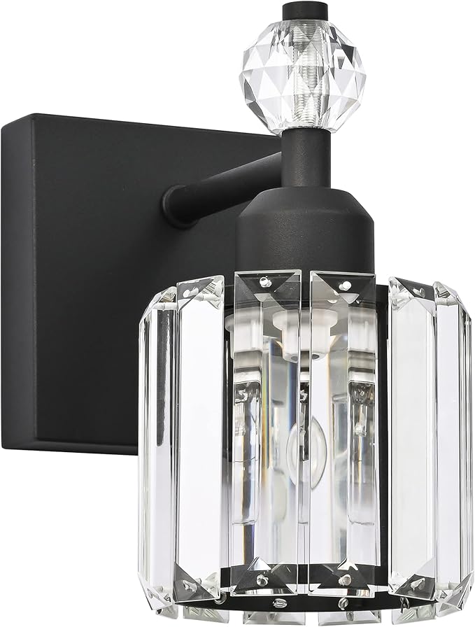 PRESDE 1-Light Bathroom Vanity Light, Modern Matte Black Wall Sconce by HOME