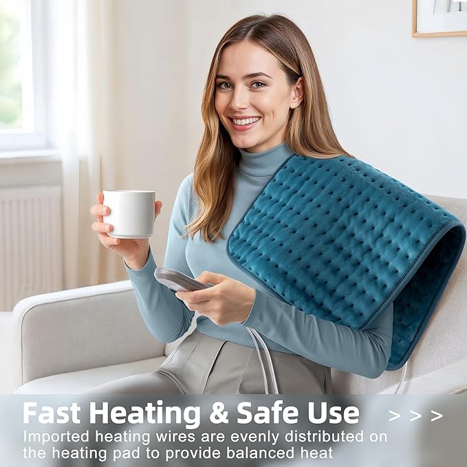 Heating Pad for Back Pain Relief, 12x24 inches, Moist/Dry Heat, Machine Washable - Image 2