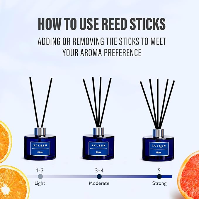 Xcleen Reed Diffusers for Bathroom, 6.7 oz Citrus Scented Oil Diffuser - Image 3