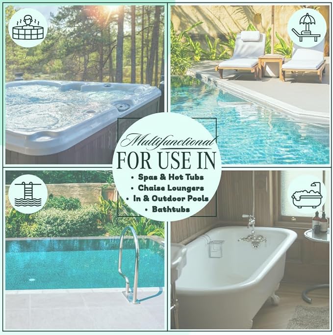 Poolzilla Universal Beige Spa Pillow, Made of Soft Foam - Image 3