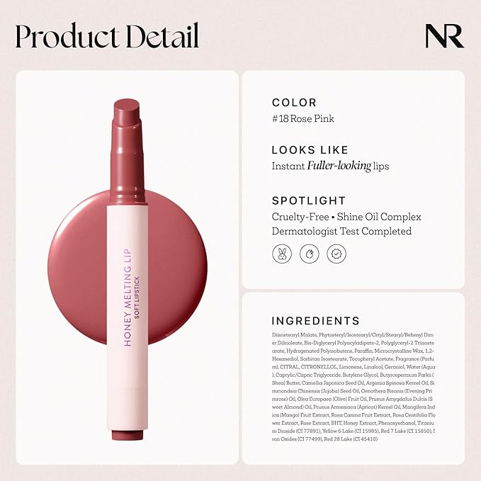 Nature Republic HONEY MELTING LIP SOFT LIP STICK, Hydrating Gloss, Moisturizing - Image 7