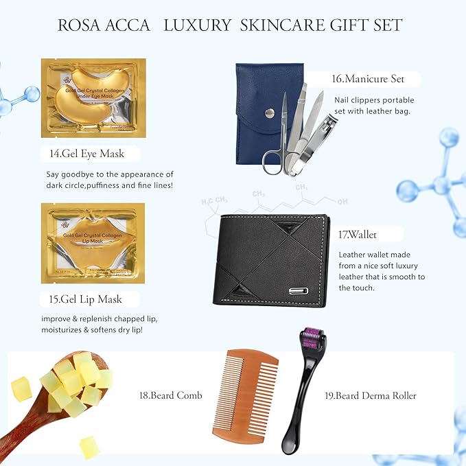 30 Pcs Men Face Skin Care Set for Men, Father's Day Gifts, Spa & Self-Care Gift - Image 5