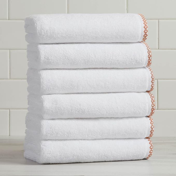 Great Bay Home Clay/White Hand Towel Set by GreatBayHome