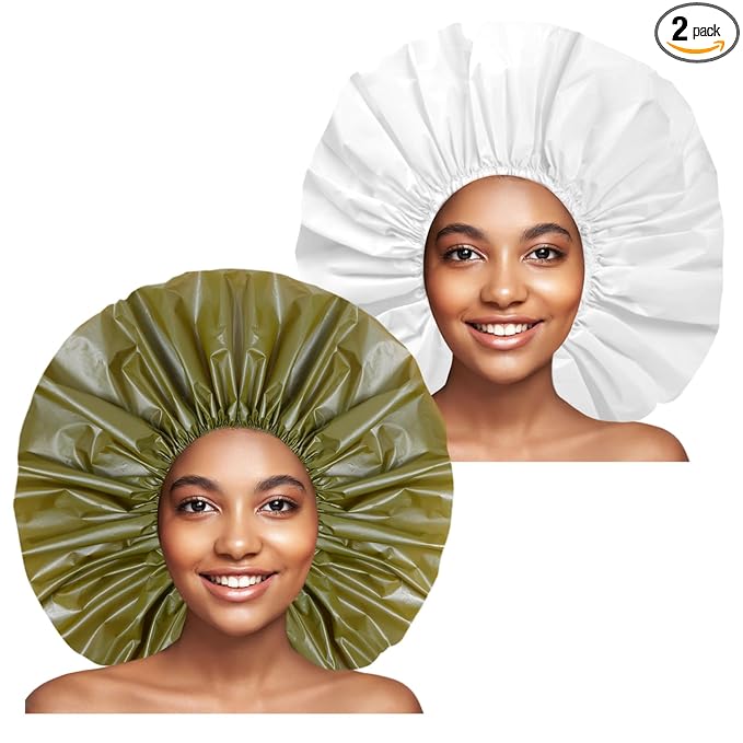 Extra Large Shower Cap 2 PCS Waterproof Shower Caps by CHFONGDIRECT