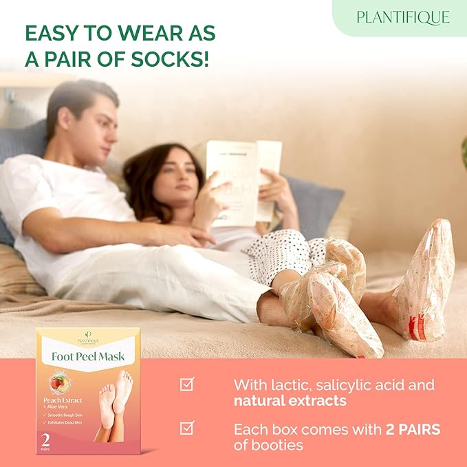 PLANTIFIQUE Foot Peeling Mask 2 Pack | Dermatologically Tested Repairs Heels & - Image 5