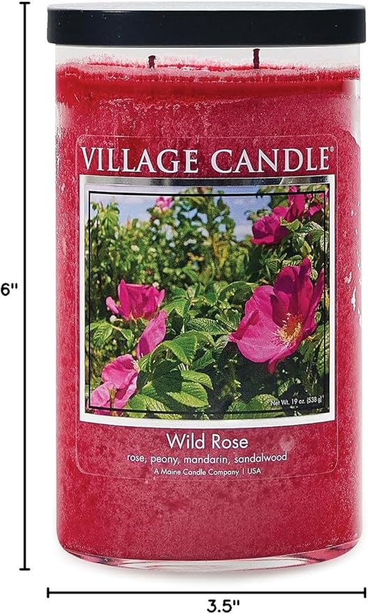Village Candle Wild Rose Large Tumbler Glass Jar, Scented Candle, 19 oz. - Image 5