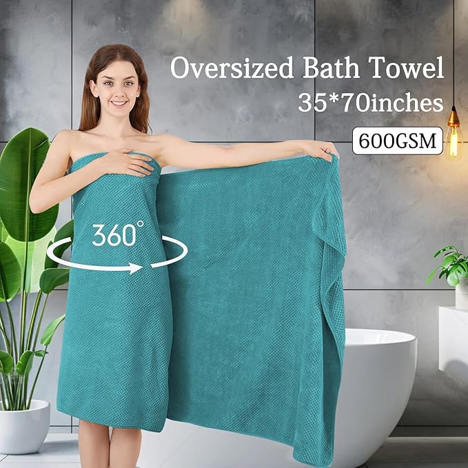 Hailea Extra Large Bath Towels Set 35x70 Inches - Image 2