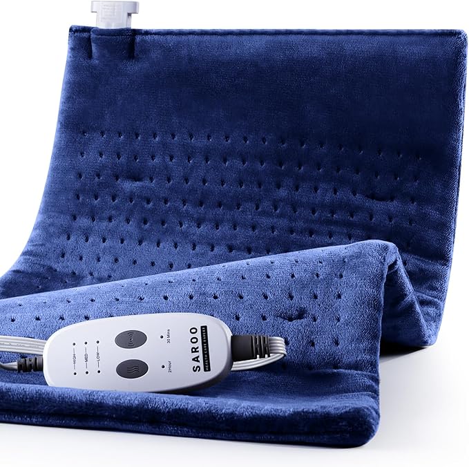 Back Heating Pad for Neck and Shoulders, Weighted Massaging Heated Pad by SAROO