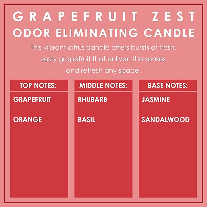 Grapefruit Zest Odor Eliminating Highly Fragranced Candle - Image 5