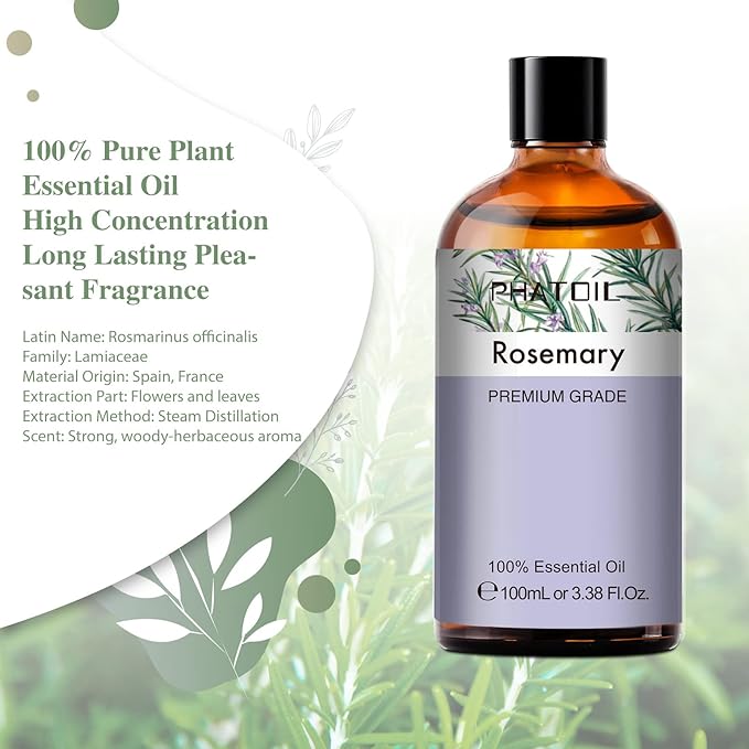 PHATOIL 3.38FL.OZ Rosemary Essential Oil, - Image 2