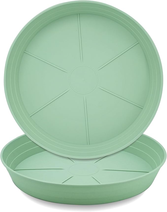 LWALRS Plant Saucer 14 Inch 2 Pack 6 8 10 12 14 16 18 20 25, Plastic Plant Trays by LWALRS