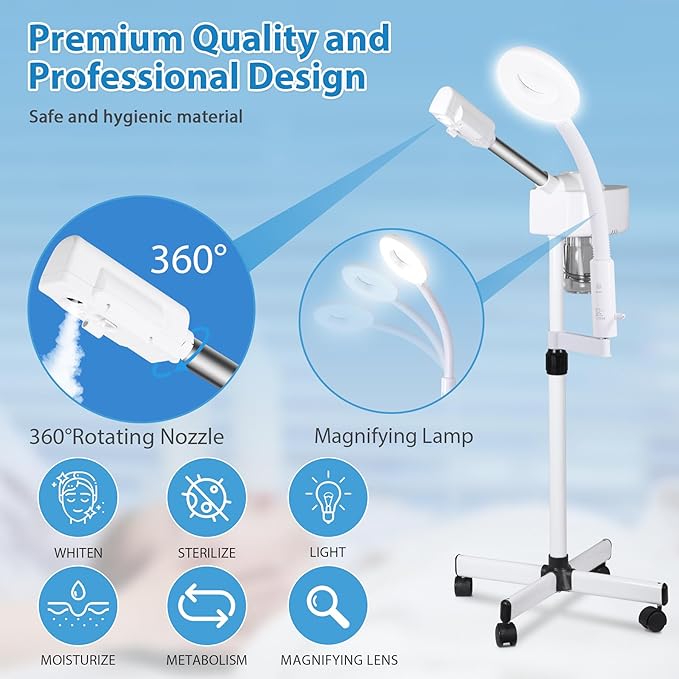 HomGarden Professional Facial Steamer 2 in 1 Steamer - Image 3
