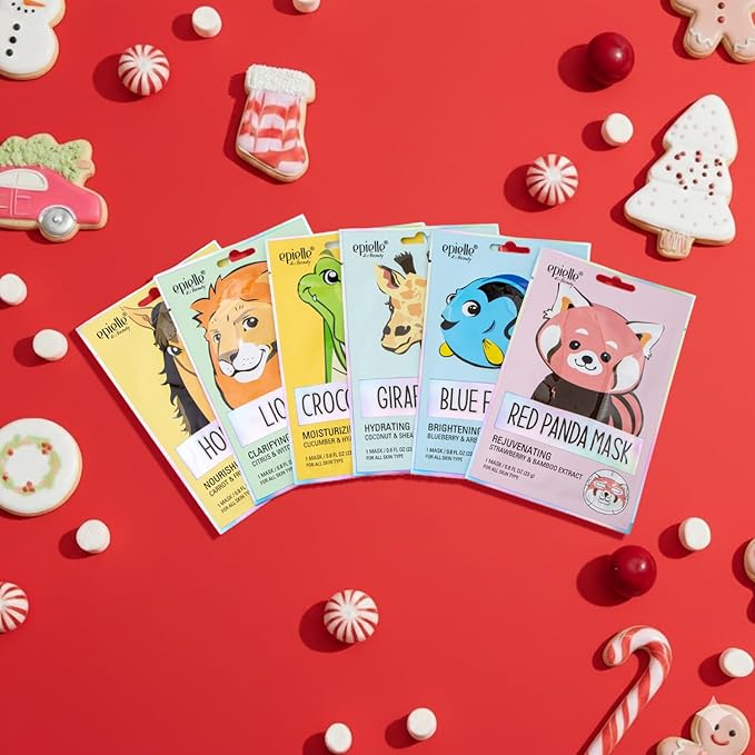 Epielle Character Face Mask Wild Kingdom 6 Pack, Fun & Effective Korean Skin - Image 8
