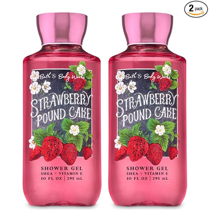 Bath and Body Works Strawberry Pound Cake Shower Gel 10 Oz 2 Pack by BathBodyWorks