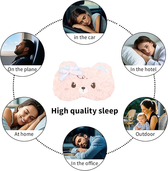 PERFECTSIGHT Sleep Eye Masks, Cute Sleep Eye Cover Lightweight Adjustable - Image 6