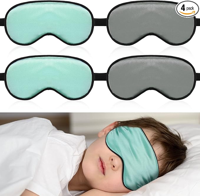 Sintege 4 Pcs Silk Eye Mask for Sleeping Kids Soft Eye Cover by Sintege