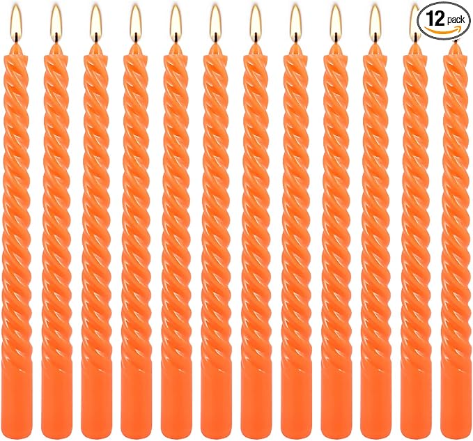WPONSZU 12 Pack 10 Inch Spiral Taper Candle Set, Unscented Dripless Candlesticks by WPONSZU