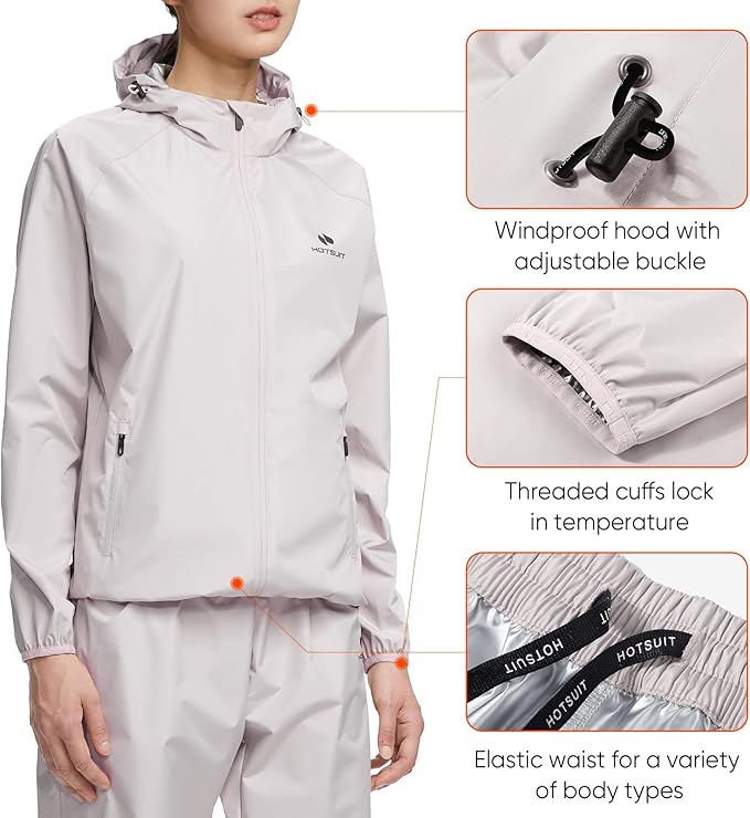 HOTSUIT Sauna Suit Women Machine Washable Sweat Sauna Jacket Pants Anti Rip - Image 4