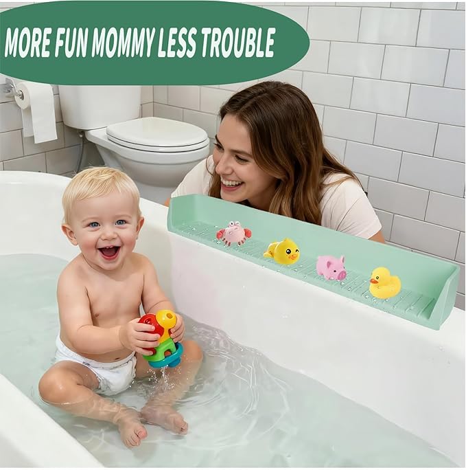 Bathtub Splash Guard for tub Kids& Bath Shelf for Kids – Toddler Bath Tray - Image 6