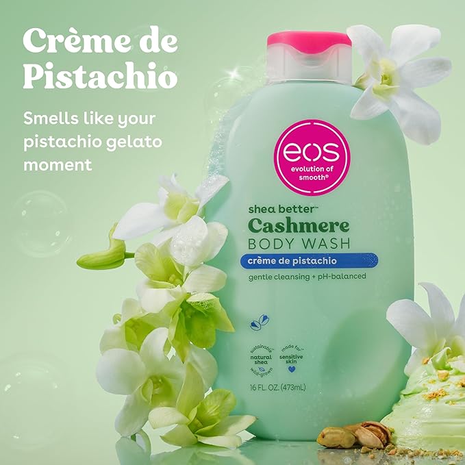 eos Cashmere Body Wash – Crème de Pistachio, Moisturizing Body Wash, Creamy Gel - Image 2