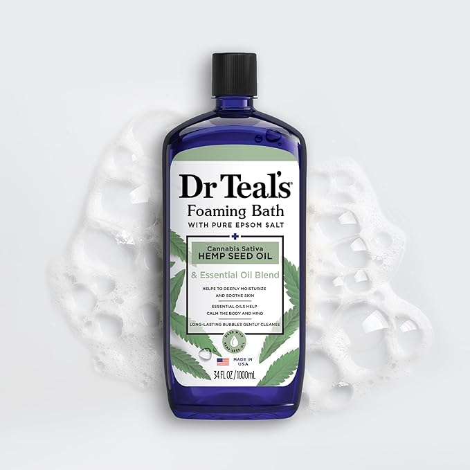 Dr Teal's Foaming Bath with Pure Epsom Salt, Cannabis Sativa Hemp Seed Oil - Image 7