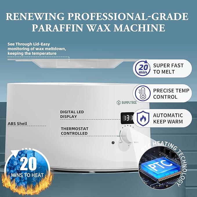 BUMPLYBEE Paraffin Wax Machine for Hand and Feet-3500ml Hand Wax Paraffin - Image 2