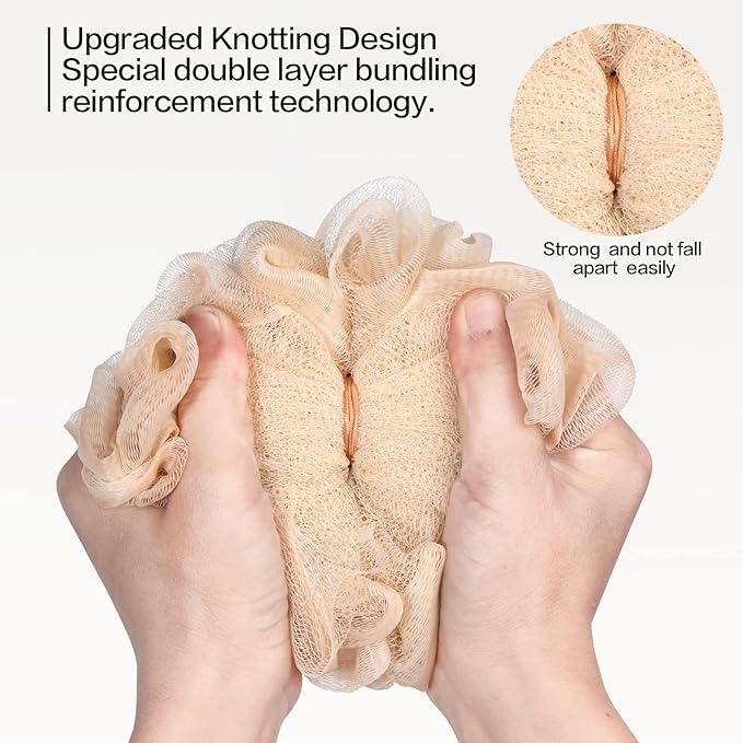 Fishent Loofah Bath Sponge Shower Loofahs, 4 Pack Soft Loofa Exfoliating Body - Image 4