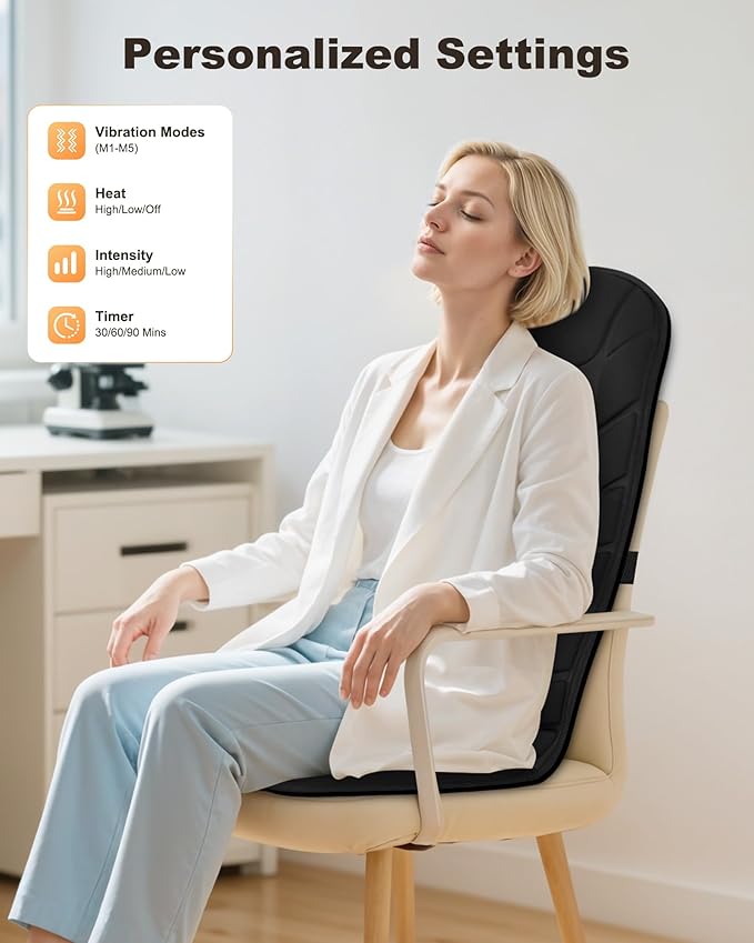 Snailax Back Massager with Heat, Massage Seat Cushion with 10 Motors, Massage - Image 3