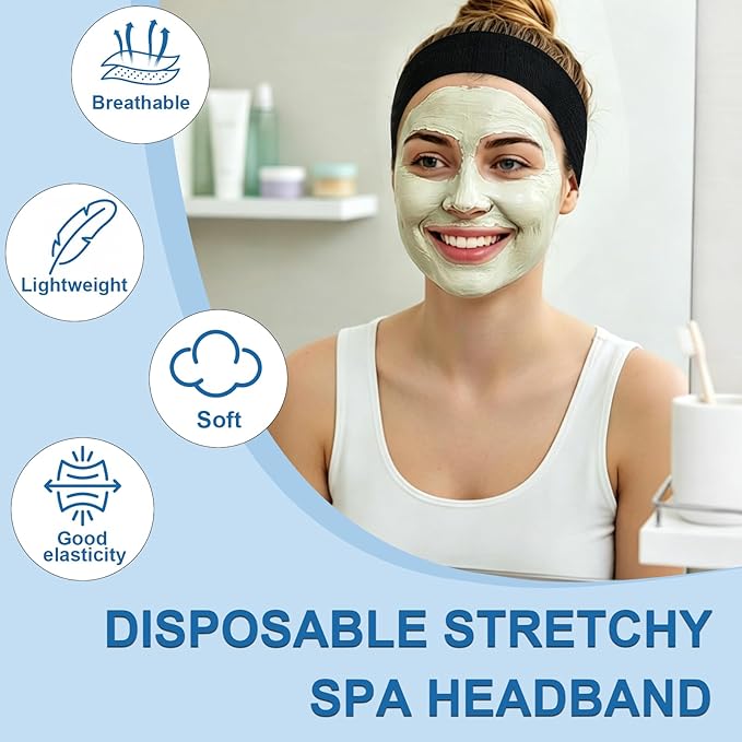 160 Count Disposable Spa Headbands - Image 2