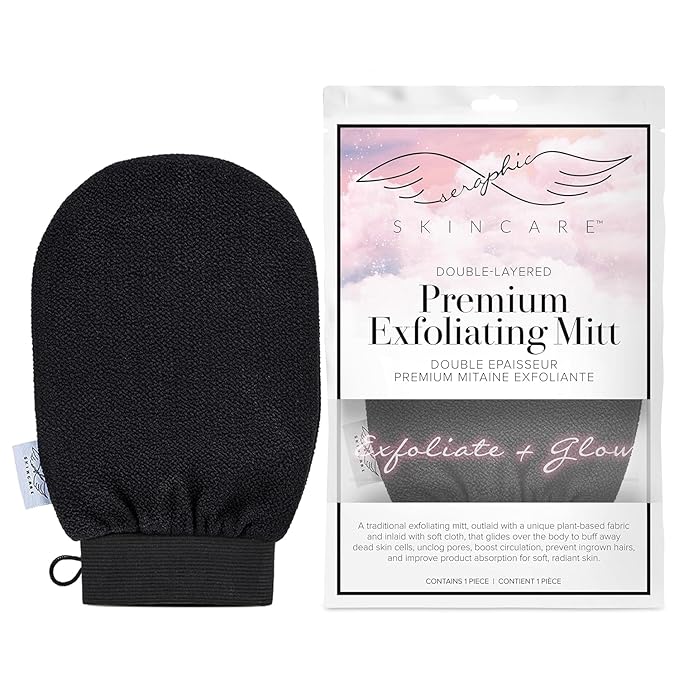 Seraphic Skincare Double-Layered Premium Exfoliating Mitt – 100% Vegan Viscose by SeraphicSkincare