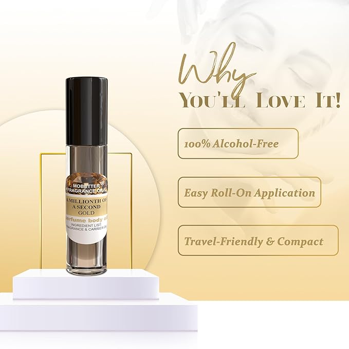 MOBETTER FRAGRANCE OILS A Millionth Of A Second Gold Perfume Women Body Oil - Image 4