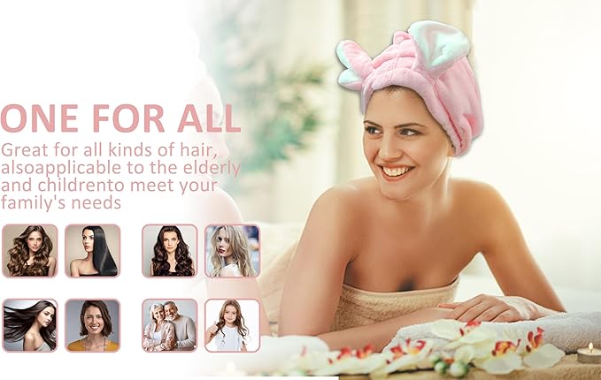 fhgnysm 2 Packs Microfiber Hair Towel, Hair Turbans - Image 6