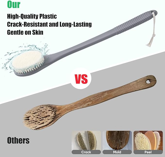 17-Inch Back Scrubber for Shower, Anti-Slip Exfoliating Body Brush for Bath - Image 3